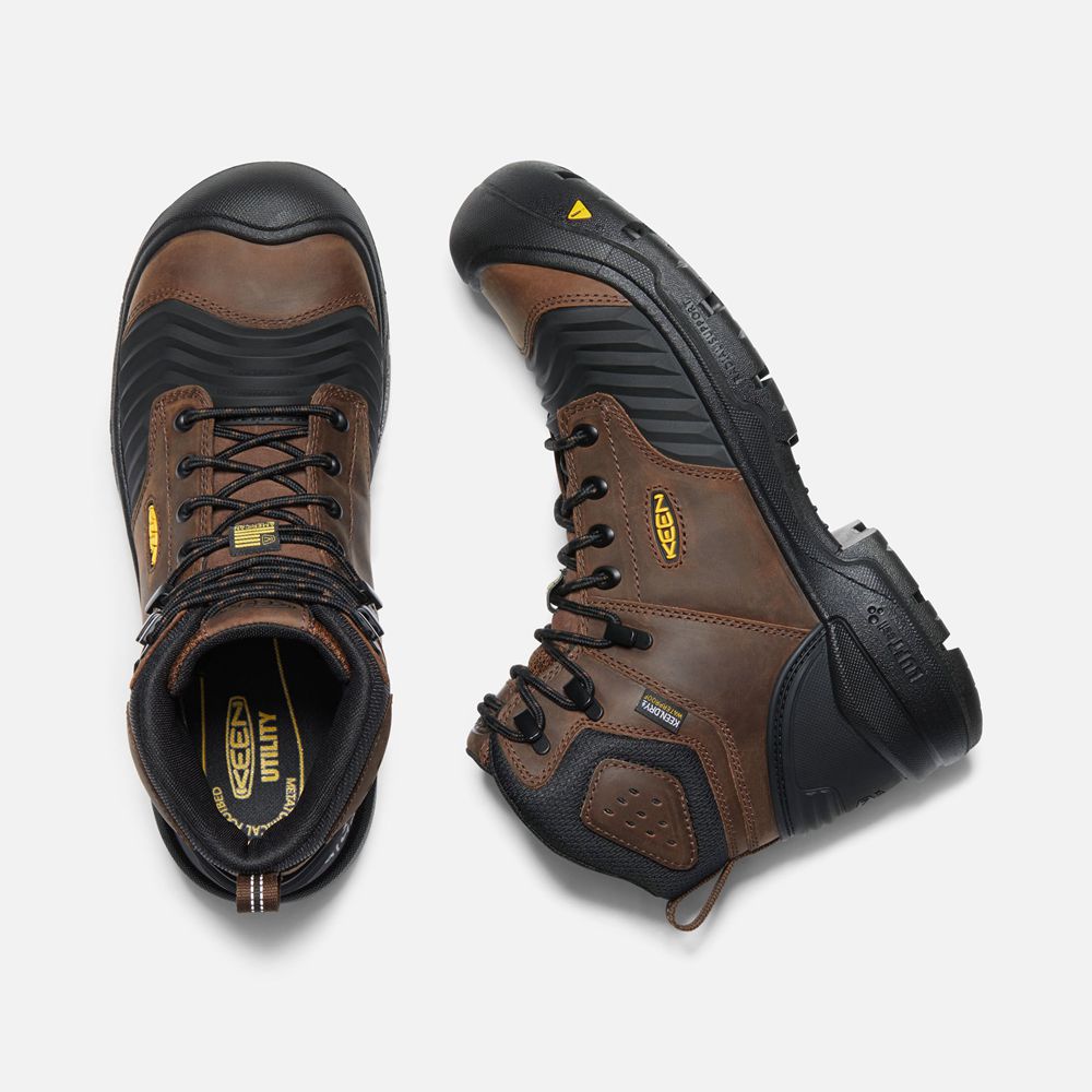 Keen Trekking Bot Erkek Kahverengi/Siyah - Portland 6\" Waterproof (Carbon-Fiber Toe) - Türkiye ODKT7